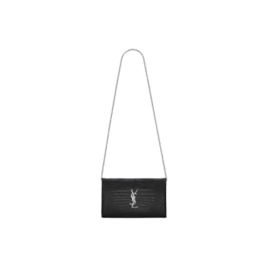 BOLSO REPUJADAO EFECTO COCODRILO BRILLANTE YSL